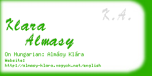 klara almasy business card