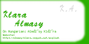 klara almasy business card